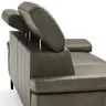 Sofa Hudson - 2,5-Sitzer, inkl. Kopfteil verstellbar, Leder, Braungrün