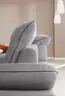  Ecksofa - Longchair links mit 1-Sitzer, Kopfteil/Armlehne/Sitztiefe verstellbar, Stoff, Grau