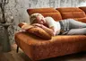Ecksofa - 2,5-Sitzer mit Longchair rechts, Kopfteil/Armlehne/Rücken verstellbar, Stoff, Rost