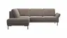 Ecksofa Rockport A - Ecke links mit 2,5-Sitzer rechts, inkl. Sitzauszug (motorisch) und Armlehne klappbar, Stoff, Braun