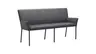 Bank Edmonton - Breite ca. 180 cm, Leder, Anthrazit