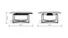 Couchtisch Cena - LB ca. 132x108 cm, Platten drehbar, Keramik, Travertin 