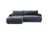 Ecksofa - Longchair links mit 2-Sitzer, Stoff, Dunkelblau