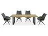 Stuhl MAUREEN - drehbar, Stoff, Grau, Braun