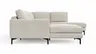 Wohnlandschaft Oviedo - Longchair links mit 2-Sitzer und Ecke rechts, Stoff, Natur