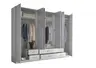 Drehtürenschrank- B ca. 271 cm, Weiß, Spiegel