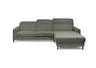Ecksofa - CALM FLEX 2.0, 3-Sitzer mit Longchari rechts, Kopfteil verstellbar, Stoff, Olive