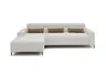 Ecksofa - Longchair links mit 2-Sizer, Sitztiefe verstellbar motorisch/Kopfteil verstellbar, Stoff, Sand