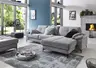 Ecksofa - 2,5-Sitzer mit Longchair rechts, Flachgewebe, Grau