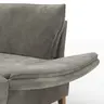 Sofa Stamford - inkl. Armlehne verstellbar und Kopfstütze, Ecksofa 2-sitzig und Abschlusshocker links mit 3,5-Sitzer, Bogen rechts, Stoff, Anthrazit