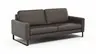 Sofa Enna - 3,5-Sitzer, Armlehne A, Leder, Schwarz, Kufe, Schwarz