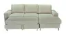 Ecksofa - 2-Sitzer, Ecke rechts inkl. Schlaffunktion und Bettkasten, Stoff, Creme