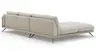 Ecksofa Valdemoro - Longchair mit 2,5-Sitzer rechts inkl. Rückenlehne verstellbar, Stoff, Creme
