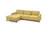 Ecksofa CALM MOVE 2.0 - Longchair links mit 2,5-Sitzer, Schlaffunktion, Feincord, Gold