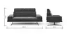 Sofa Hubertus - 2-Sitzer, Kopfstütze verstellbar, Stoff, Blau