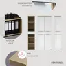 Büroschrank - B ca. 80 cm, Artisan Eiche Nachbildung, Weiß