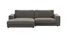 Ecksofa Juni - Longchair links mit 1,5-Sitzer, Stoff, Schwarz