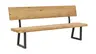 Holzbank Clifton - mit Rückenlehne, Breite ca. 200cm, Wildeiche massiv, natur