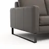 Sofa Enna - 2,5-Sitzer, Armlehne A, Leder, Schwarz, Kufe, Schwarz