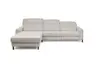 Ecksofa - CALM FLEX 2.0, Longchair links mit 3-Sitzer, Kopfteil verstellbar, Stoff, Hellgrau