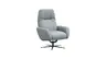 Einzelsessel Terni - Relaxfunktion, Sternfuss, Leder, Hellblau