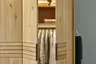 Drehtürenschrank Scottsdale - inkl. Passepartout und Beleuchtung, B ca. 257cm, Wildeiche massiv