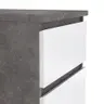 Kommode - B ca. 41 cm, Betonoptik, Weiß Hochglanz