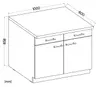 Unterschrank- B ca. 100 cm, Eiche Dekor, Kaschmir, Matt