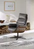 Relaxsessel Perano - Drehbar, Nussbaum, Leder, Anthrazit