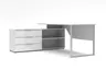 Winkelschreibtisch - LB ca. 180x160 cm, Weiß, Silberfarben