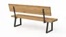 Holzbank Clifton - mit Rückenlehne, Breite ca. 180cm, Zerreiche massiv, natur