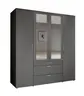 Drehtürenschrank- B ca. 180 cm, Graphit, Spiegel