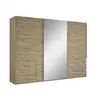 Schwebetürenschrank- B 300 cm, Eiche Dekor, Spiegel