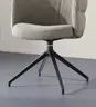 Armlehnstuhl Milana - drehbar, Leder Grau, Stoff Graubraun