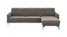 Ecksofa Enna - 3-Sitzer mit Longchair rechts, Armlehne A, Stoff, Graubraun