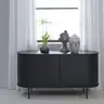 Sideboard - B ca. 140 cm, Eiche Furnier, Schwarz