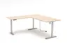 Winkelschreibtisch - höhenverstellbar, LB ca. 185x177 cm, Riva Eiche Nachbildung, Silberfarben