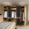 Drehtürenschrank FALLEA- B ca. 265 cm, Wildeiche Natur, Dunkelgrau