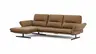 Ecksofa  Alexander -  Longchair links mit 3-Sitzer inkl. Kopfstütze/Armlehne verstellbar, Leder, Cognac