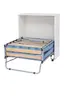 Verwandlungsklappbett mit Schrank - Liegefläche ca. 80x190 cm, Blau, Alufarben