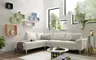 Ecksofa COOL - Ecke links mit 2,5-Sitzer, Querschläfer, Stoff, Natur