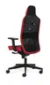 Bürodrehstuhl - mit Armlehnen und Kopfstütze, Synchronmechanik, Stoff, Schwarz, Rot