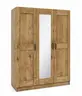 Drehtürenschrank- B ca. 152 cm, Wildeiche, teilmassiv, Geölt, Spiegel