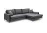 Ecksofa - 3-Sitzer mit Longchair rechts, Stoff, Anthrazit