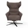 Drehsessel Houston Relax - Größe M, inkl. Relaxfunktion + Gasdruckfeder, Leder, Dunkelbraun