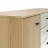 Kommode Lenoso - Eiche massiv, Glas Champagner