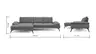 Ecksofa Collina - Longchair links, 2,5-Sitzer inkl. Sitztiefen- u. Armlehehnenverstellung, Stoff, Dunkelgrau