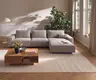 Ecksofa Serava - 2,5-Sitzer mit Longchair rechts, inkl. Relaxfunktion, Stoff, Grau