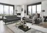 Sofa - 3-Sitzer, Kopfteil verstellbar, Stoff, Graphit