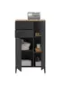 Highboard- Schwarz Matt, Eiche Dekor